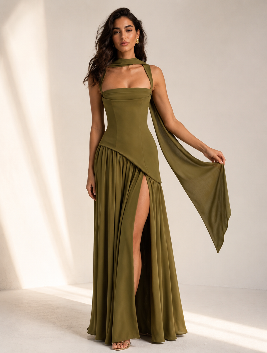 Square-Neck Maxi Dress