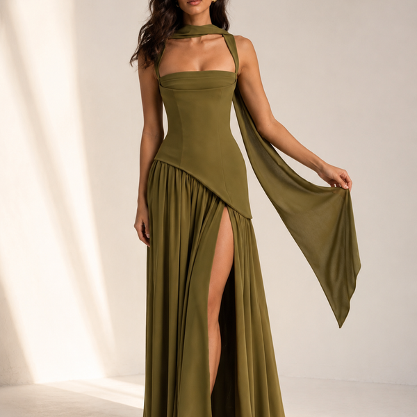 Square-Neck Maxi Dress