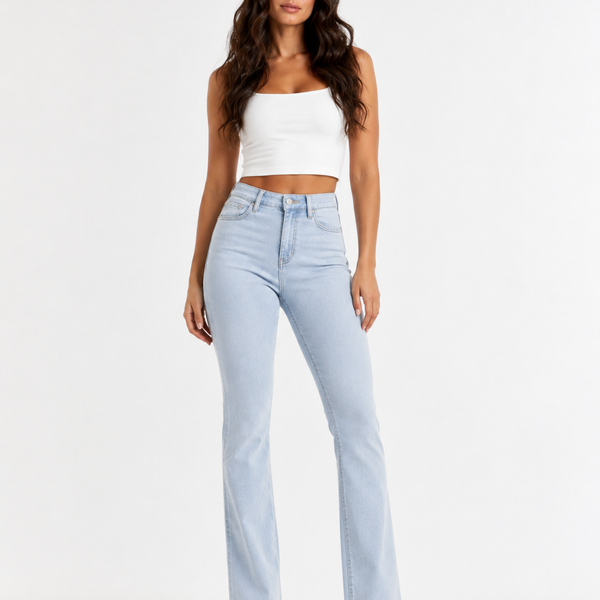 Sculpting High-Waist Flare Denim