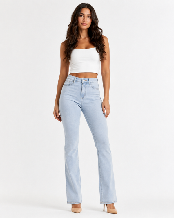 Sculpting High-Waist Flare Denim