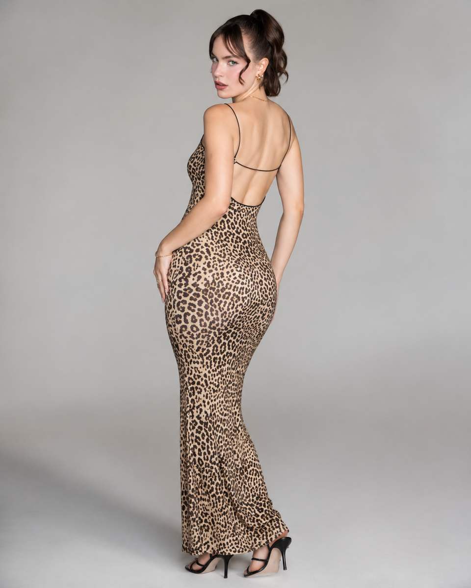 Leopard Print Midi Dress