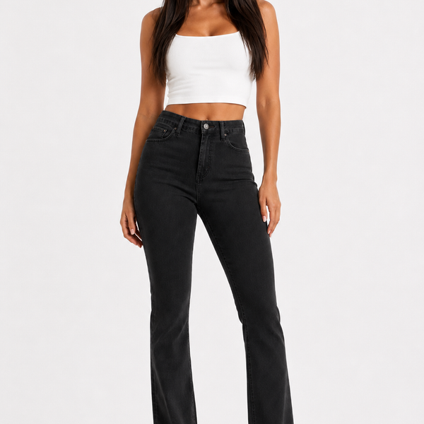 Sculpting High-Waist Flare Denim