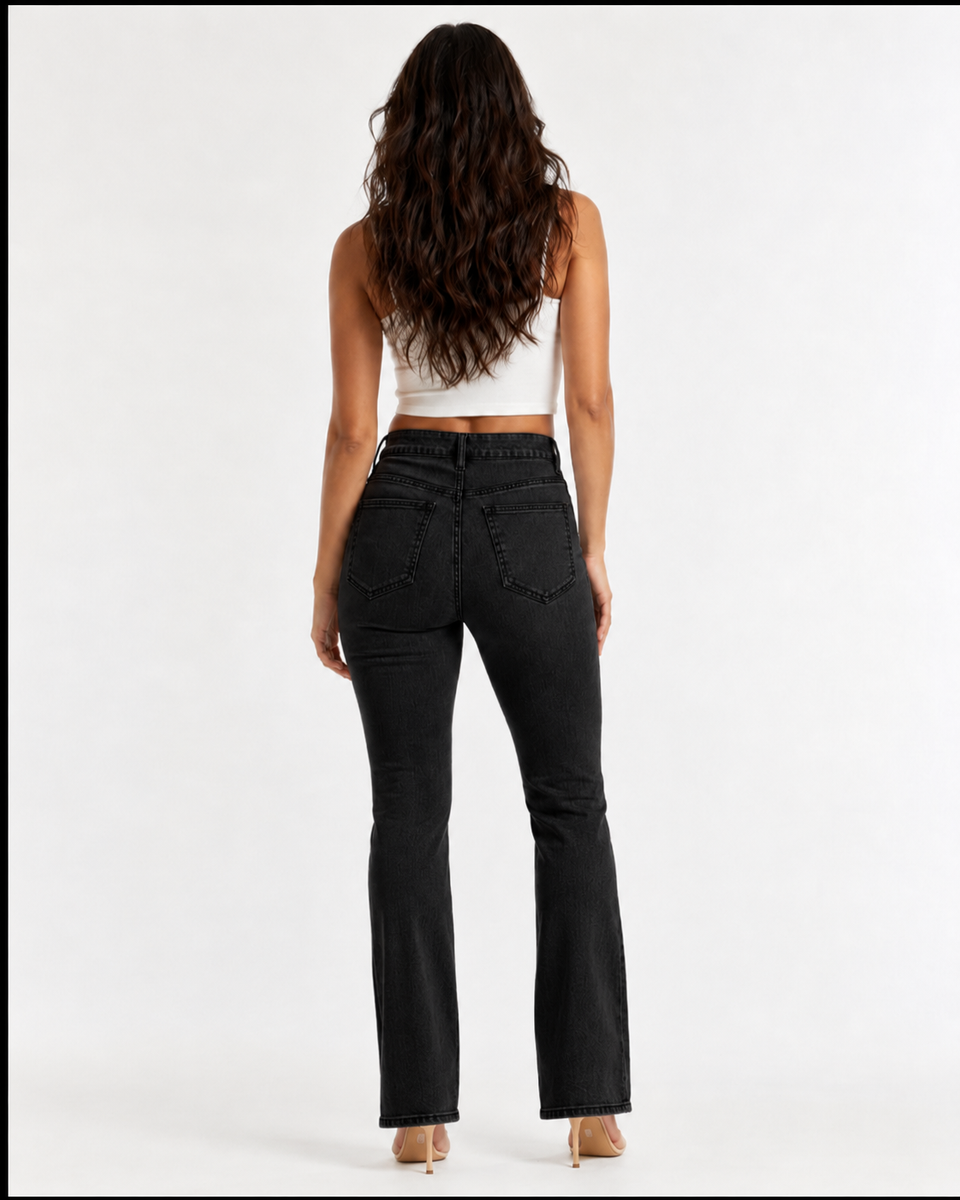Sculpting High-Waist Flare Denim