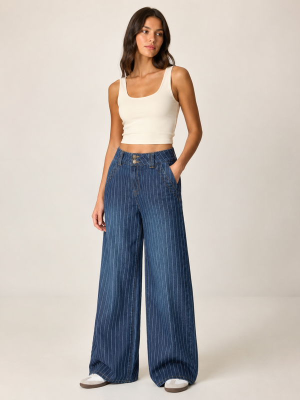Tailored Wide-Leg Denim